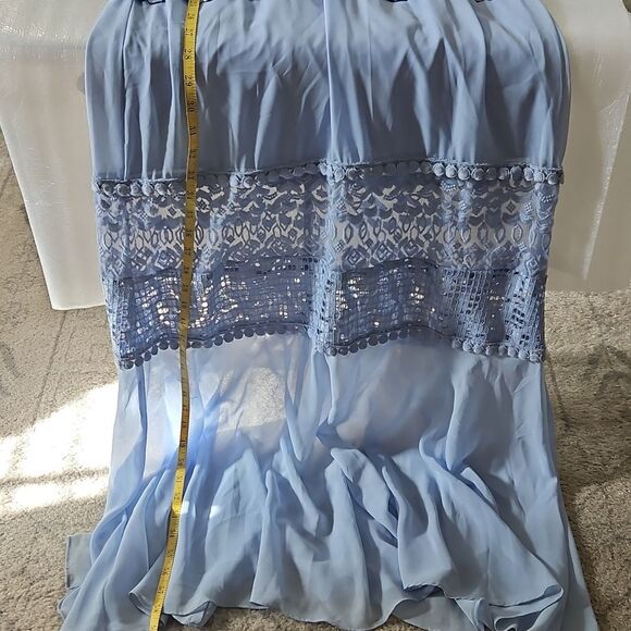 NWOT BCBGMaxAzria Blue Lace Maxi Dress Size 4 - Picture 14 of 14